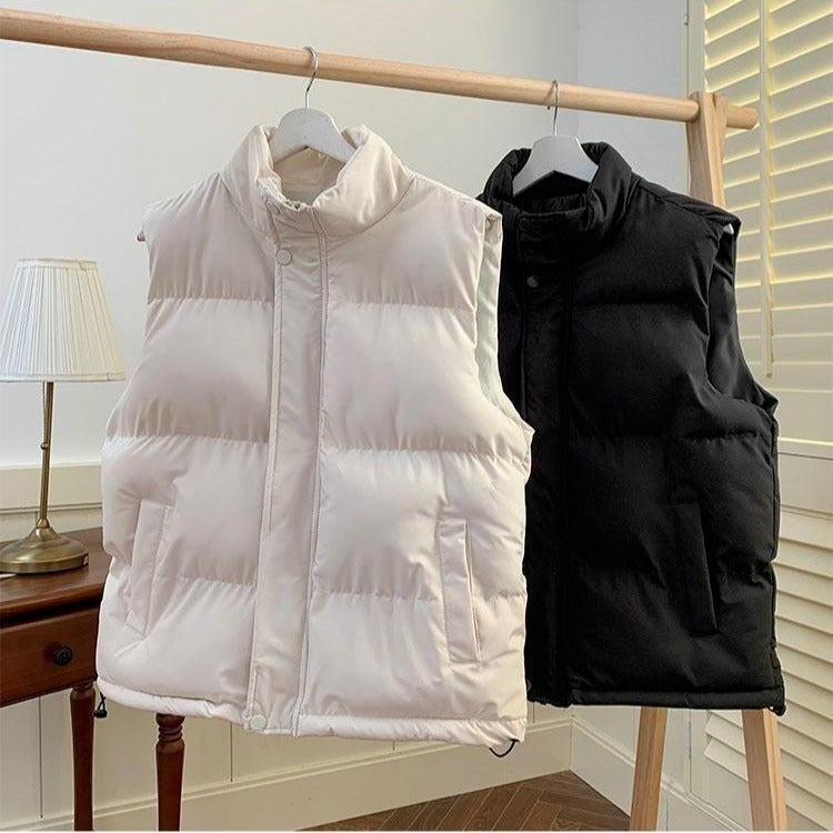 Thickened Cotton Vest, Warm And Stylish, Simple And Loose Design, Versatile Sleeveless Cotton Jacket - Image 4